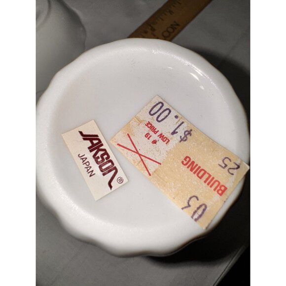 Jakson Japan Yellow Eyelet Rose Soap Dish & Tumbler Set Ceramic Floral Design - Picture 11 of 12